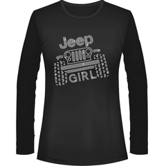Jeeper Girl Rhinestone Tee Black, Short or Long Sleeve 1