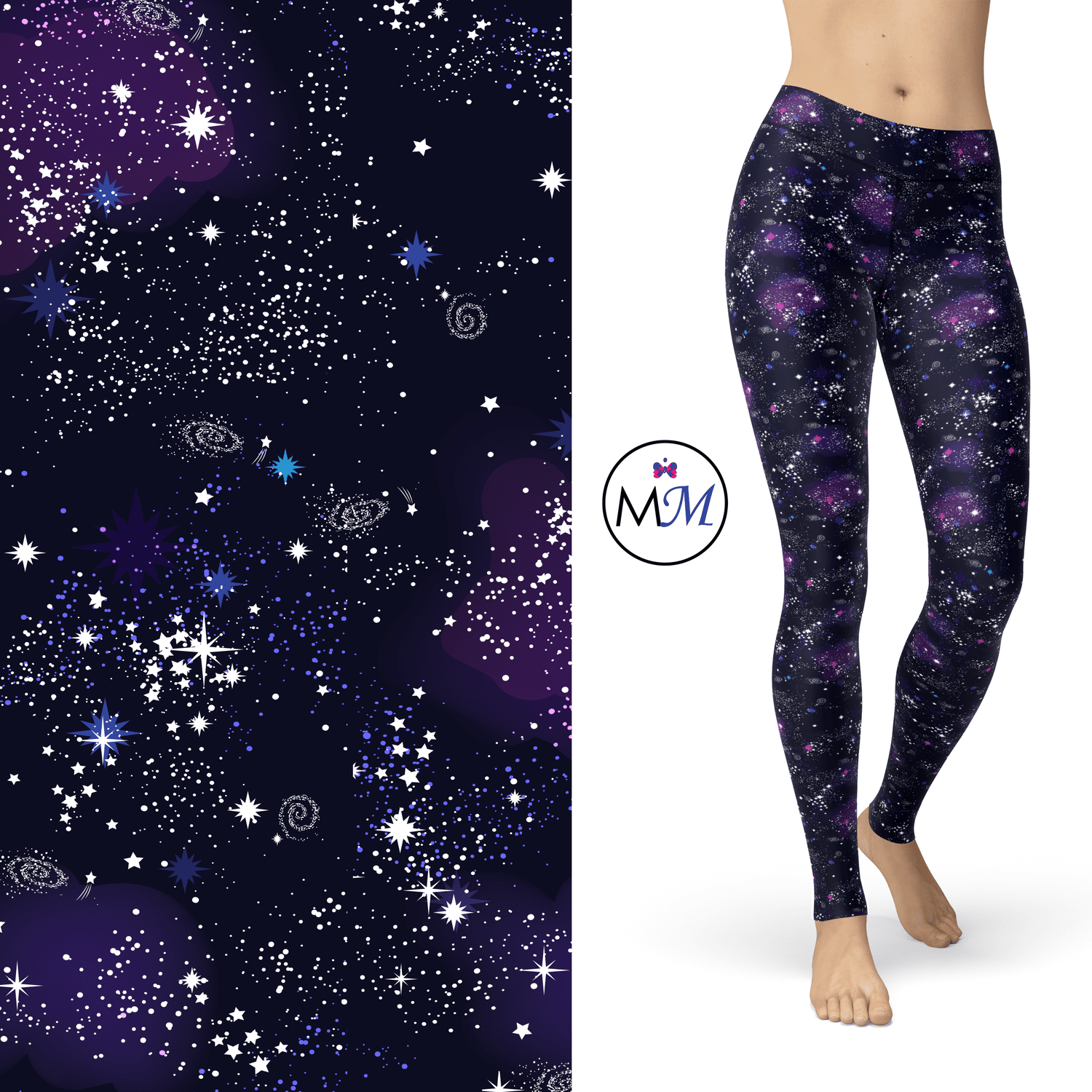 Purple Galaxy Plus Size Leggings