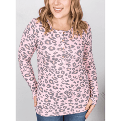 Pink Leopard Harper Long Sleeve with Thumb Holes