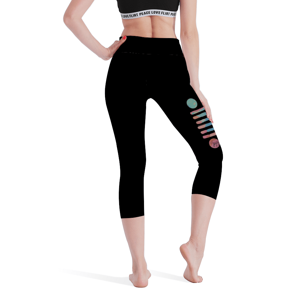 Custom Women's All Over Print High Waisted Capri Yoga leggings