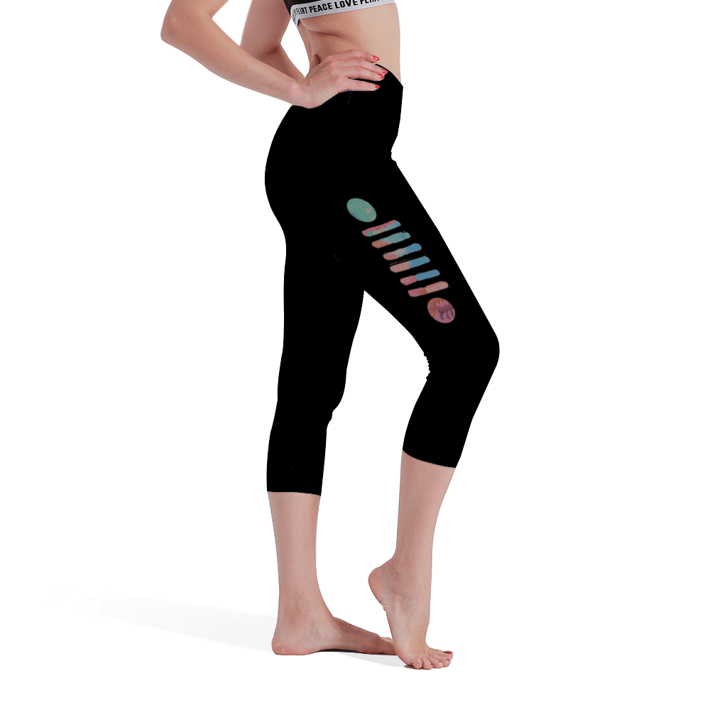 Custom Women's All Over Print High Waisted Capri Yoga leggings