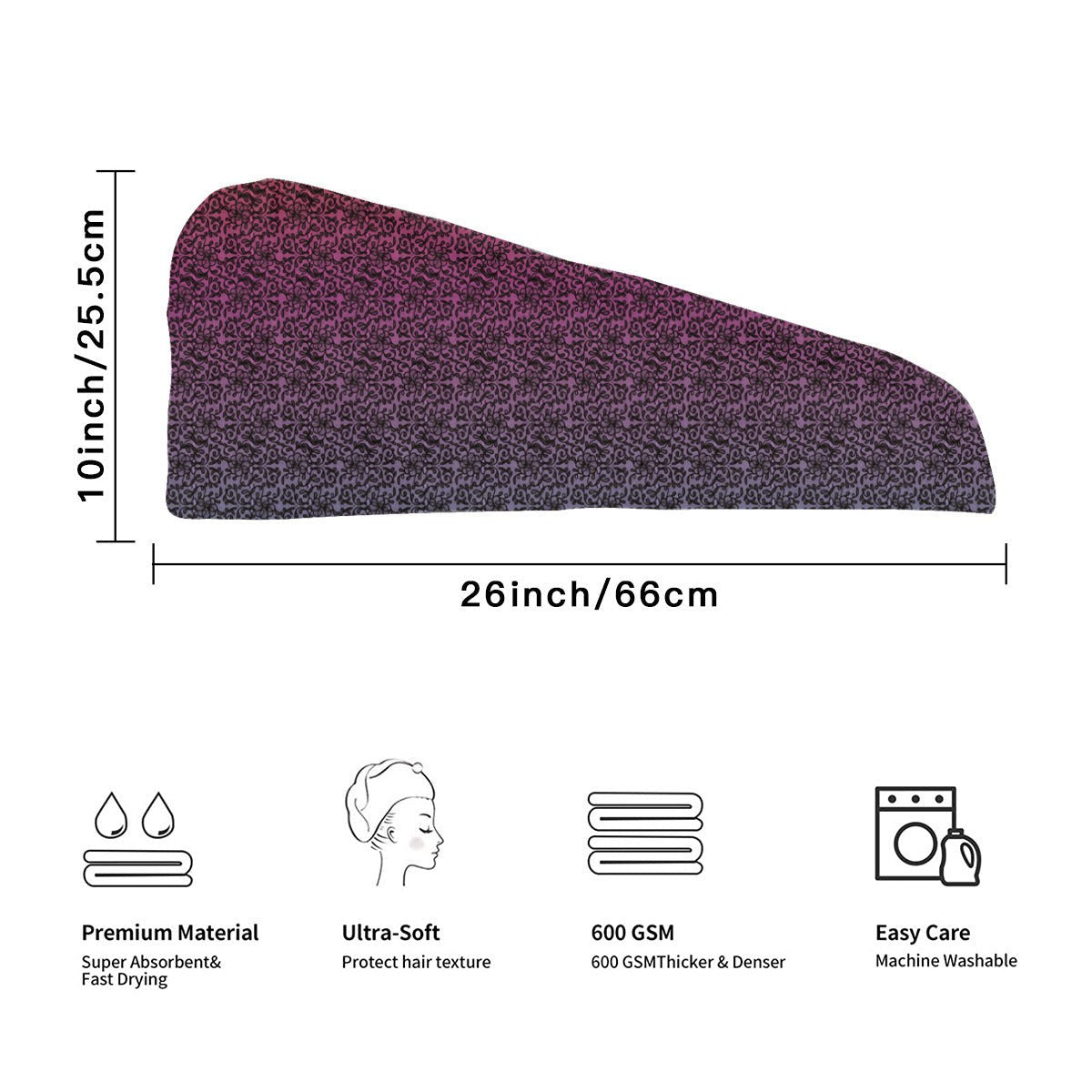 Rainbow Lace Hair Towel