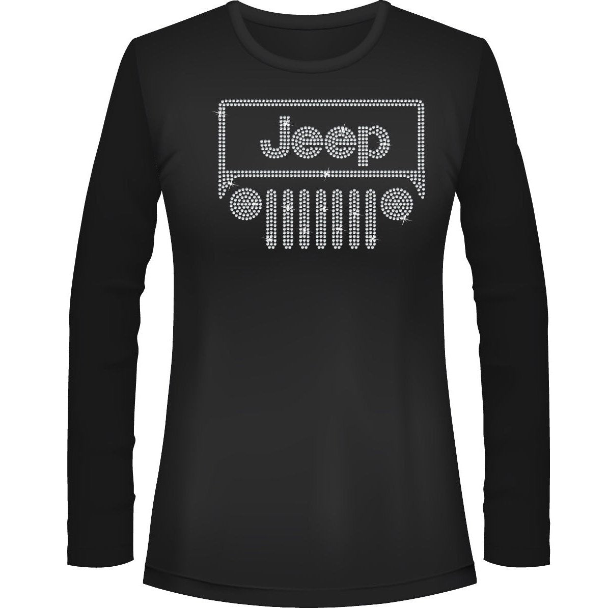 Jeeper Front Rhinestone Tee Short or Long Sleeve