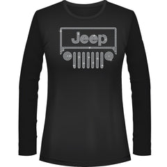 Jeeper Front Rhinestone Tee Short or Long Sleeve
