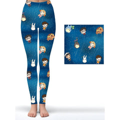 Forest Spirit Totoro Capri Leggings