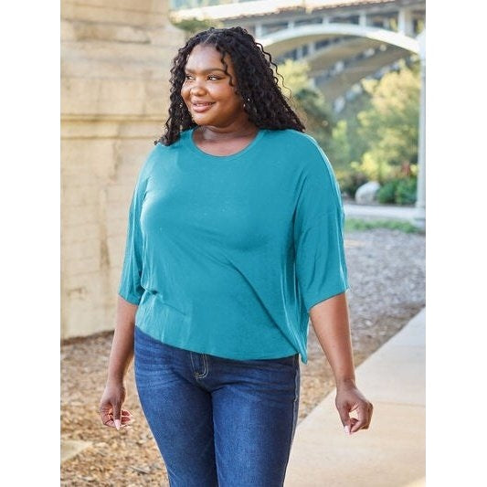 Basic Bae Full Size Round Neck Drop Shoulder T-Shirt