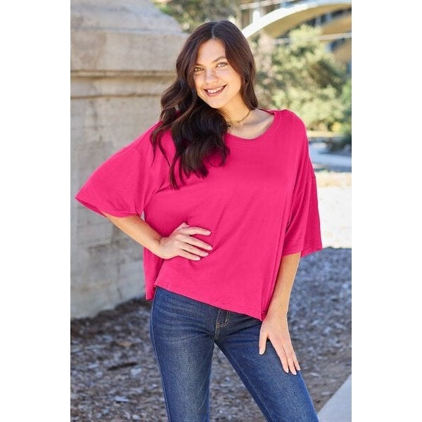 Basic Bae Full Size Round Neck Drop Shoulder T-Shirt