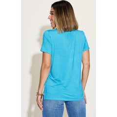 Basic Bae Full Size V-Neck High-Low T-Shirt