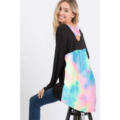 Criss Cross Back Tie Dye Shirt Long Long Sleeve