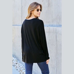 Basic Bae Full Size V-Neck Long Sleeve Top