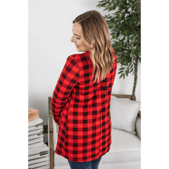 Rachel Long Sleeve Cardigan - Buffalo Plaid
