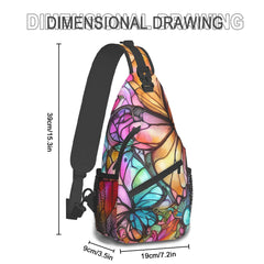 Butterfly Chest Bag decorated with Large Colorful Bag - Custom Sewn