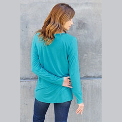Basic Bae Full Size V-Neck Long Sleeve Top