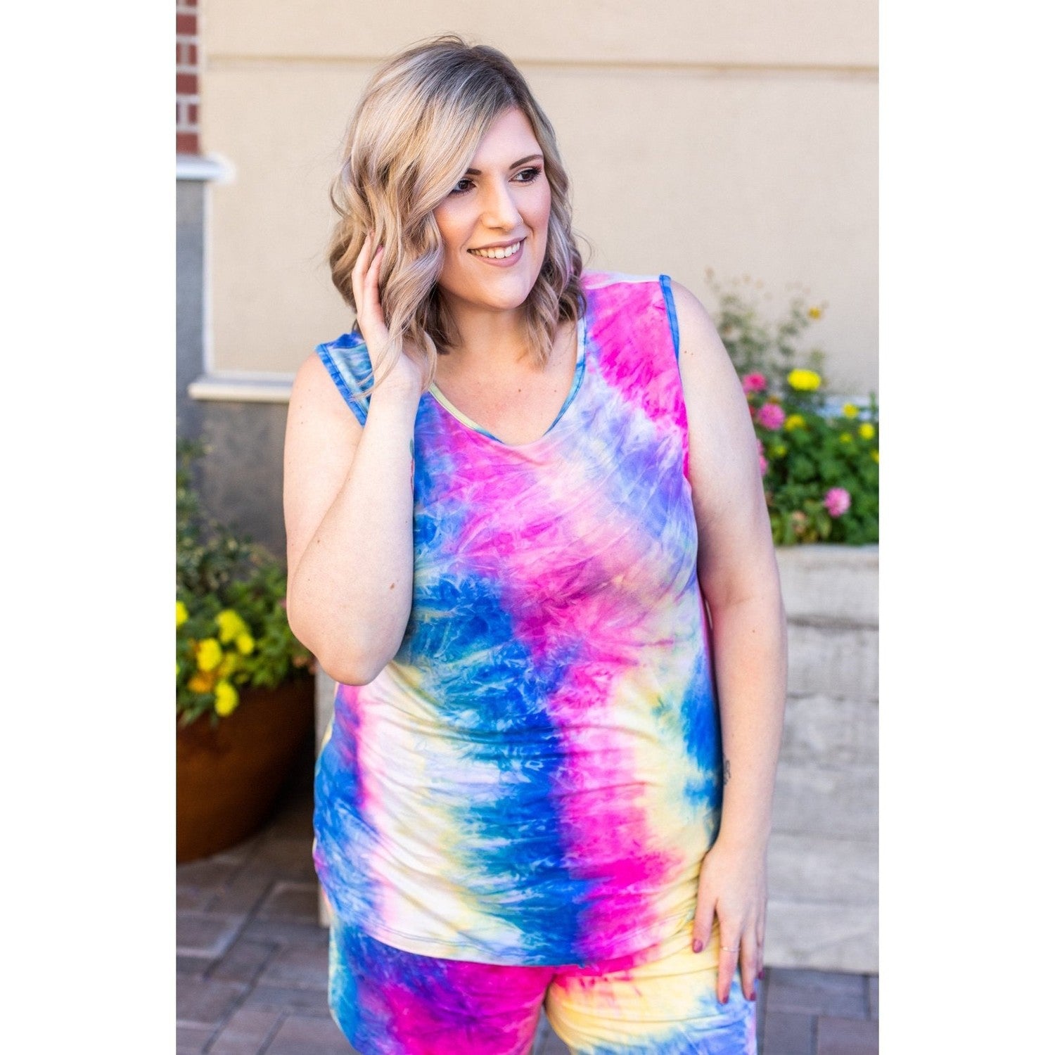 Rainbow Tie Dye Shorts and Tank Set