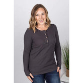Charcoal Harper Long Sleeve with Thumb Holes