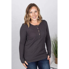 Charcoal Harper Long Sleeve with Thumb Holes