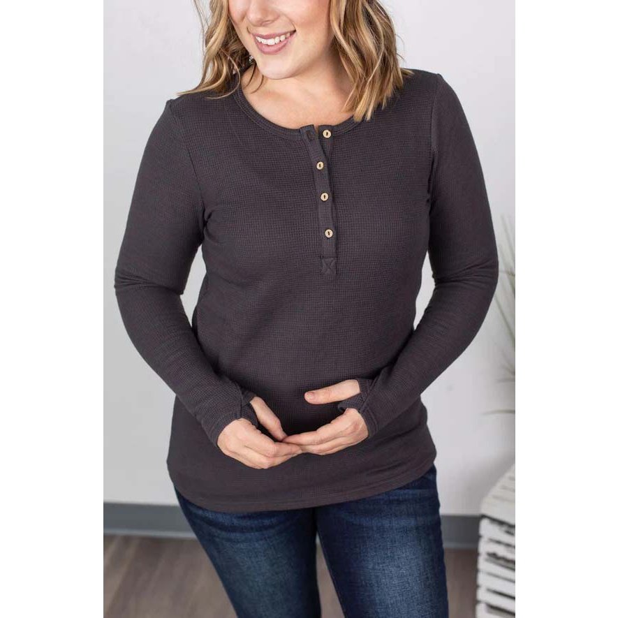 Charcoal Harper Long Sleeve with Thumb Holes