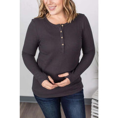 Charcoal Harper Long Sleeve with Thumb Holes