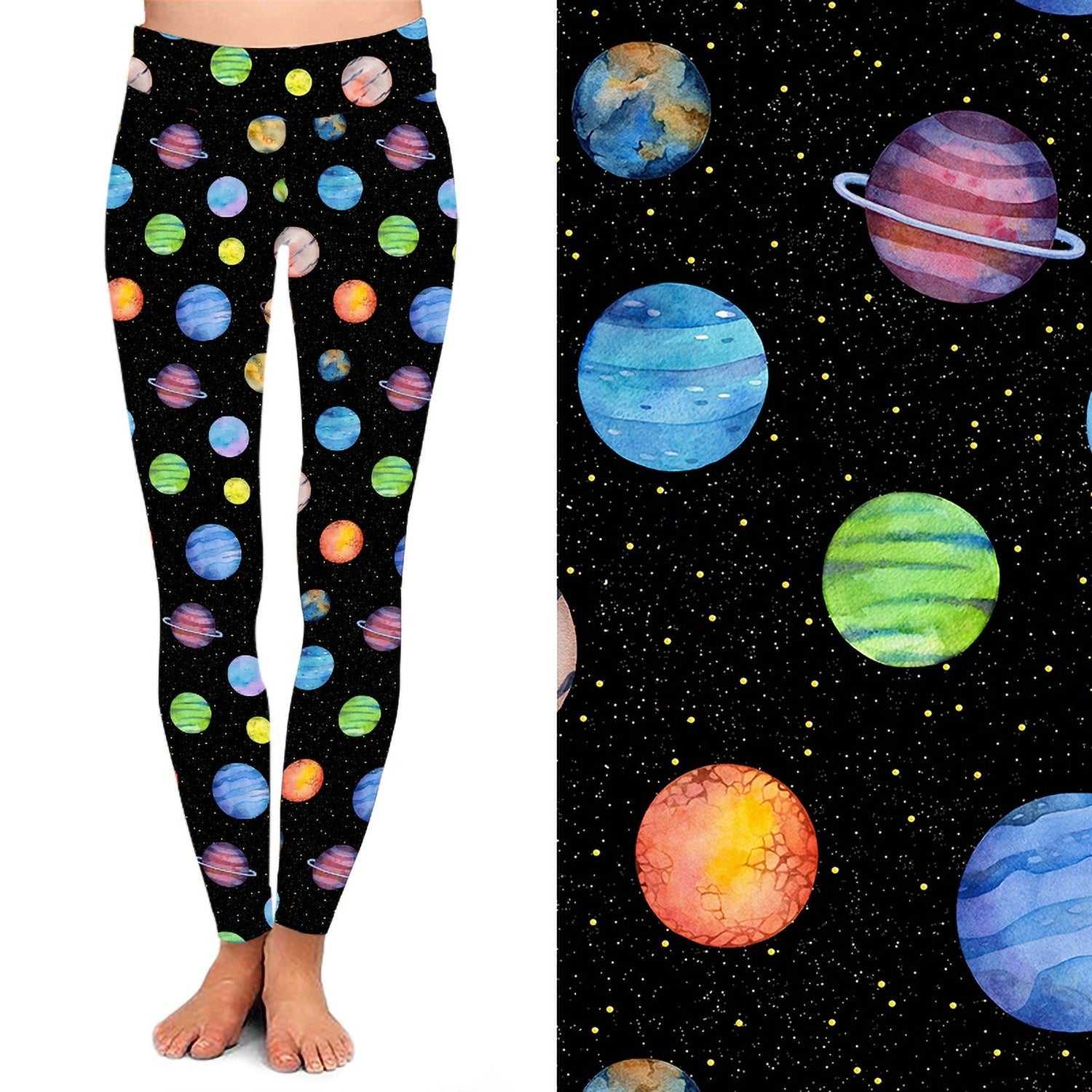 Colorful Planets Full Length Leggings