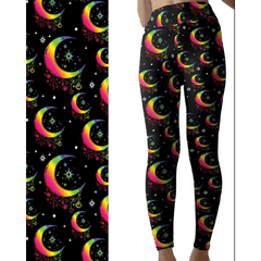 Rainbow Cresent Moon Leggings No Pockets