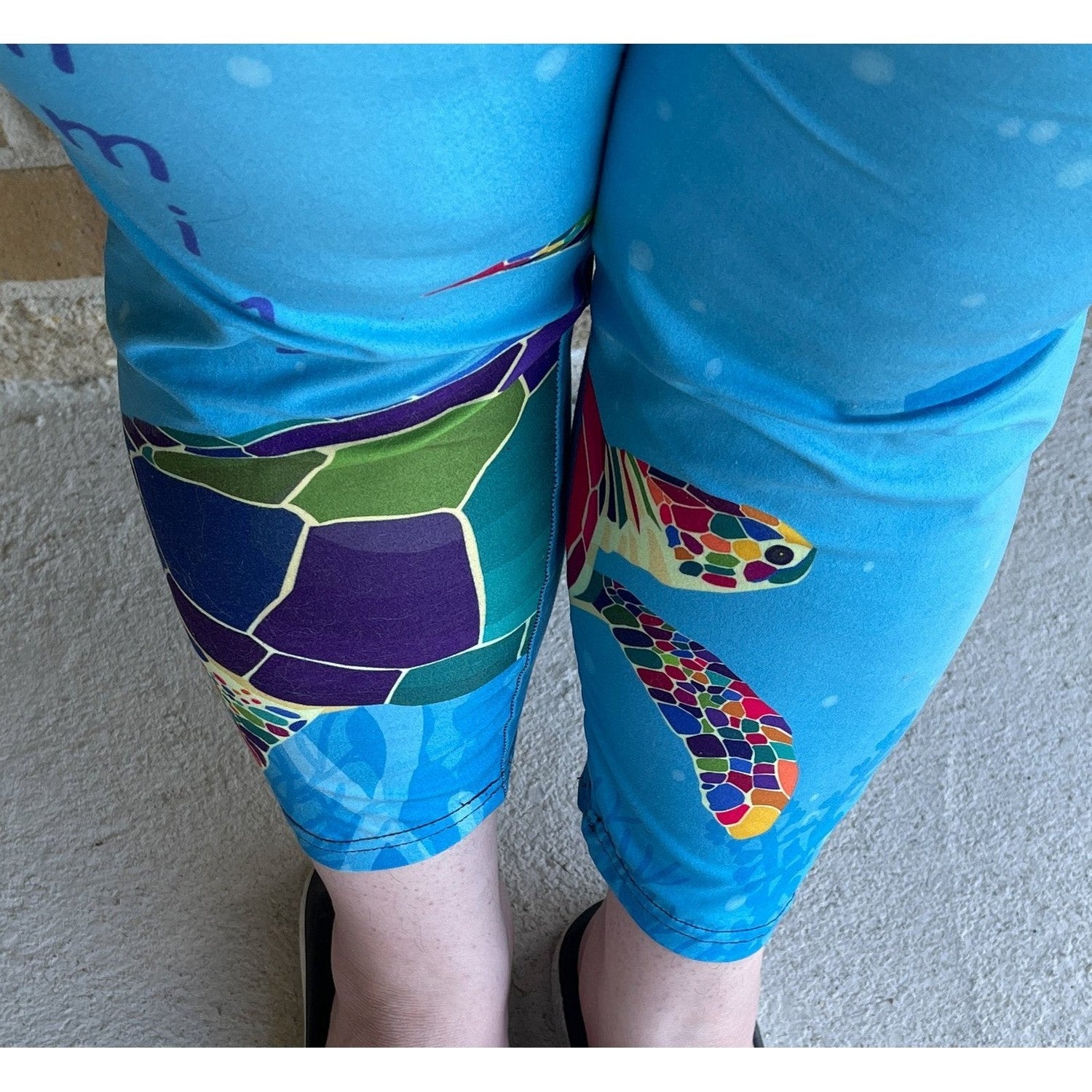 Sea You Soon Capri Leggings with Turtle - Pockets