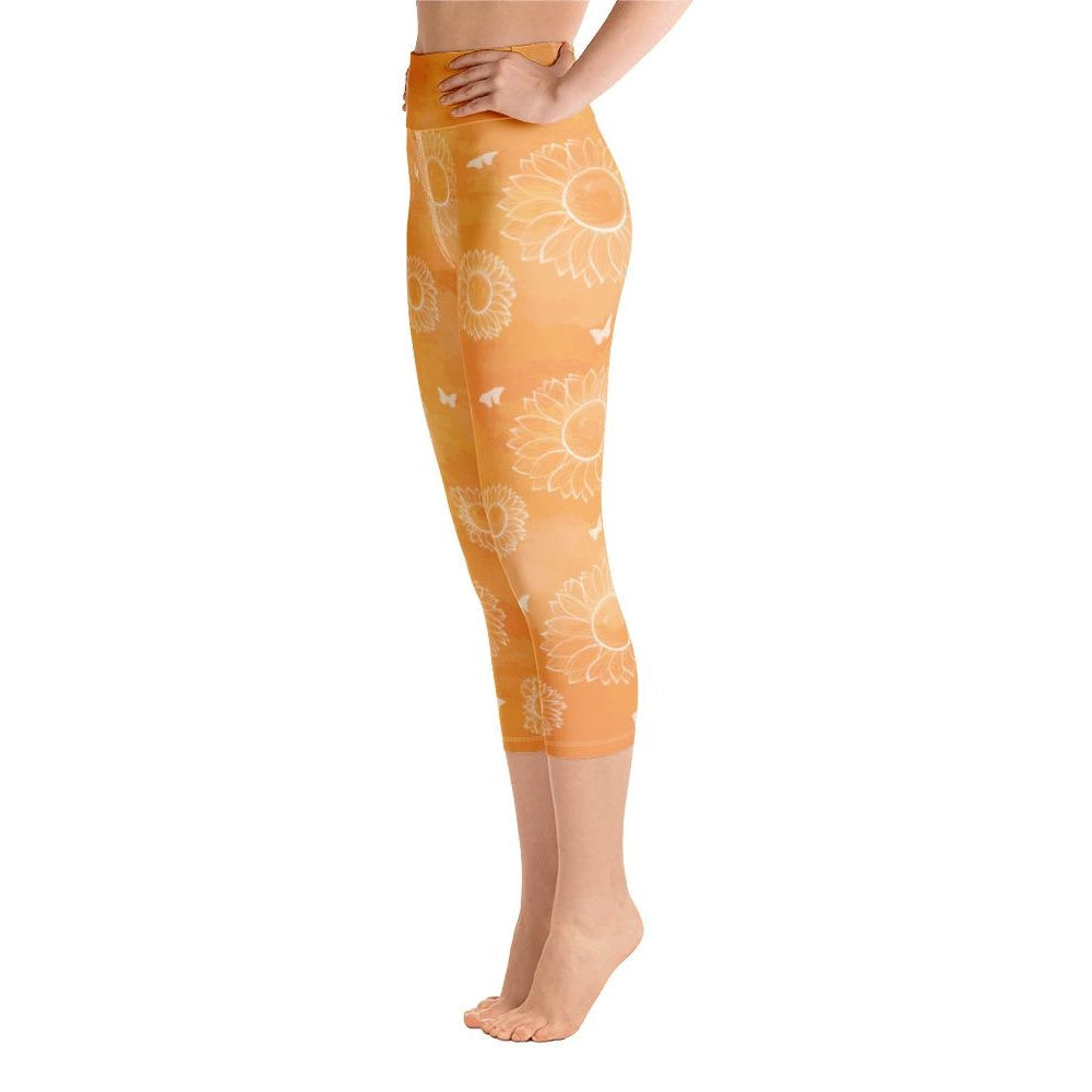 Butterfly and Sunflowers Ombre Leggings