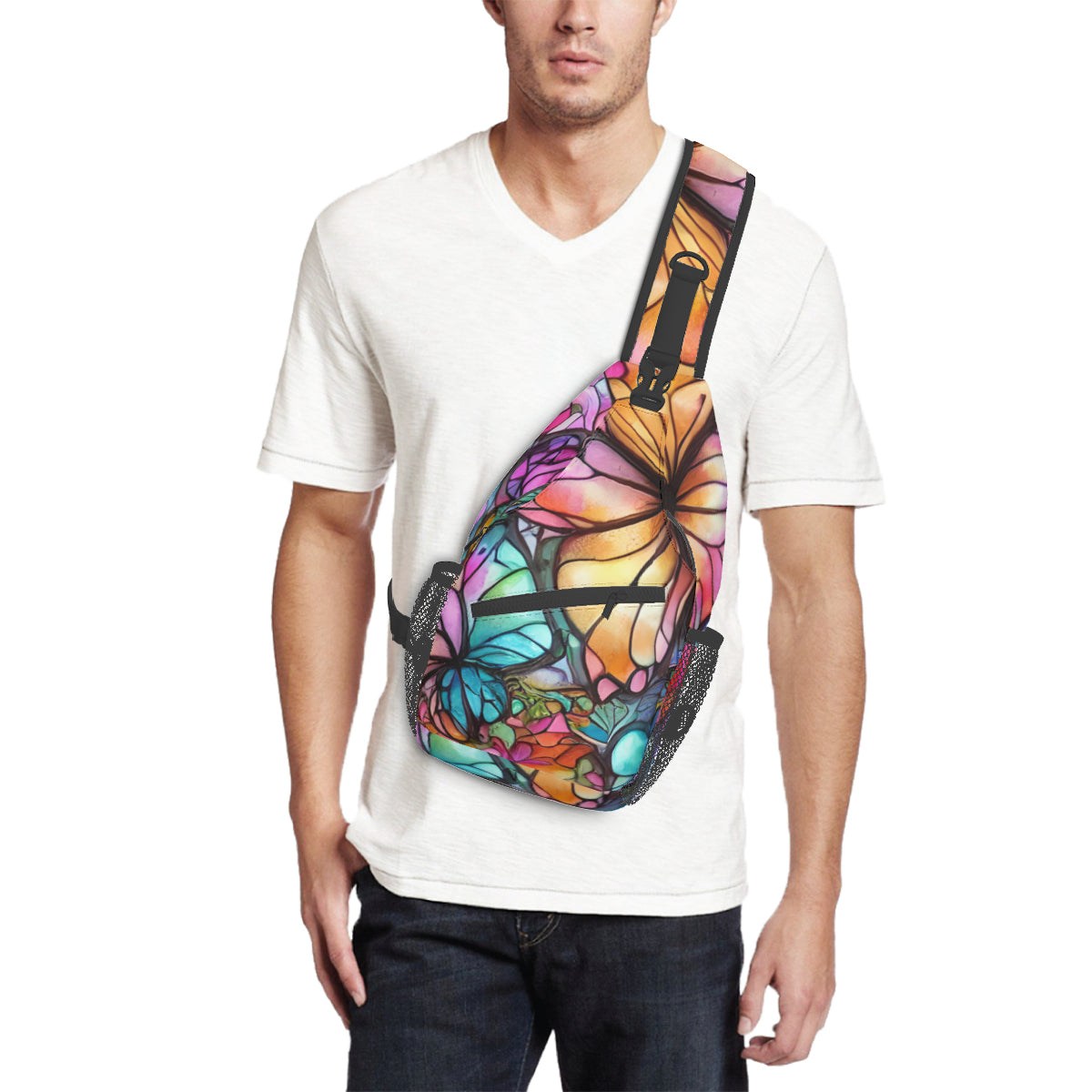 Butterfly Chest Bag decorated with Large Colorful Bag - Custom Sewn