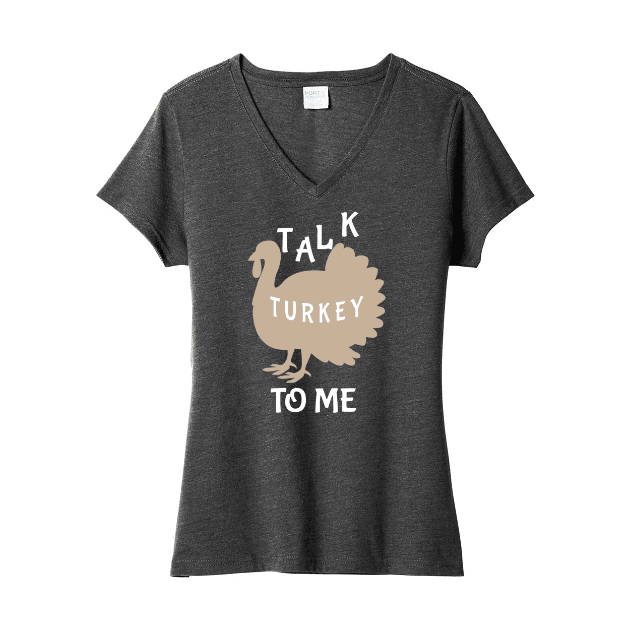 Talk Turkey to Me Ladies Fan V-Neck Tee