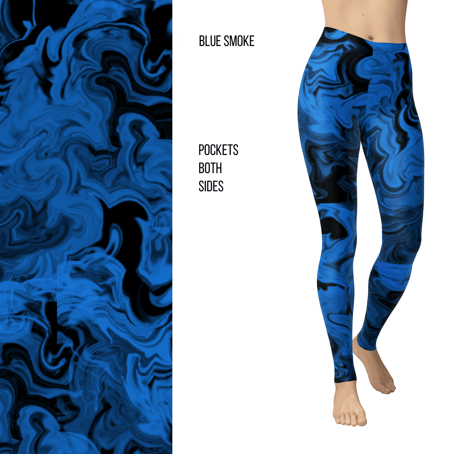 Blue Smoke Leggings Full Length with Pockets