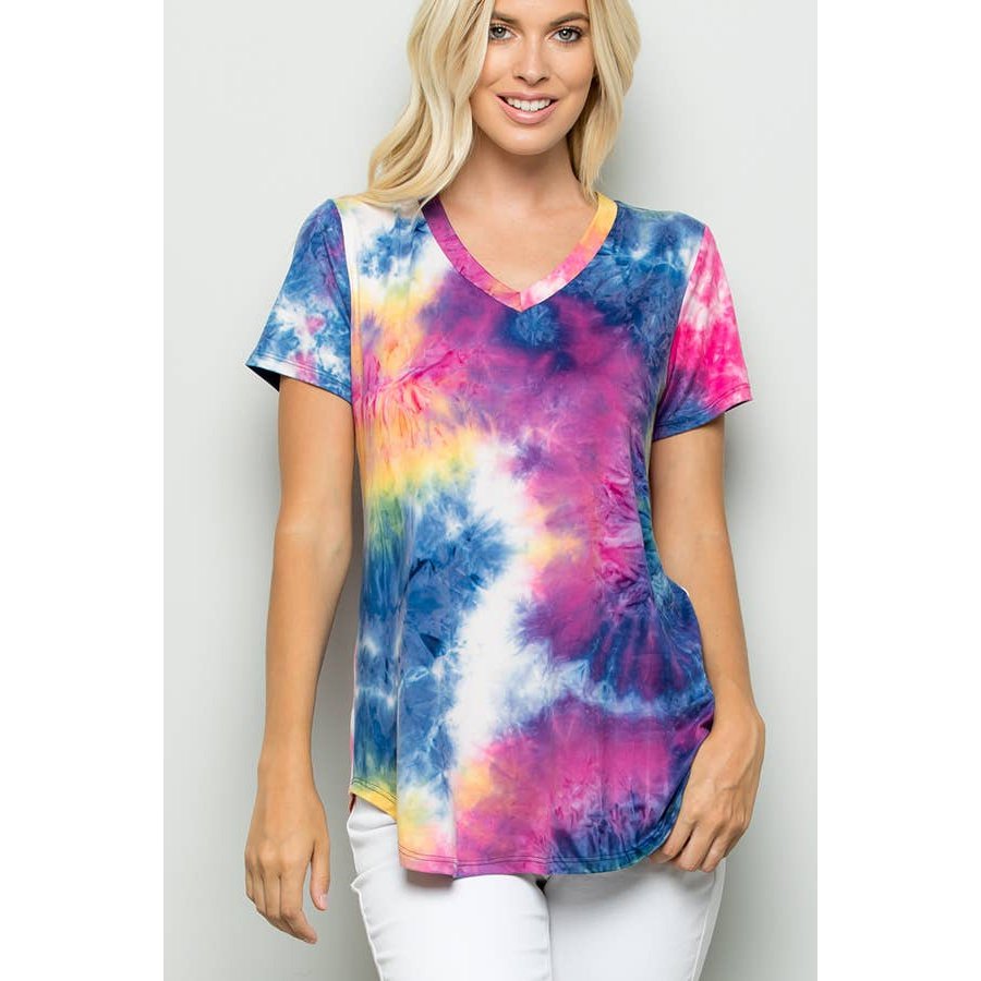 Tie Dye V Neck Shirt
