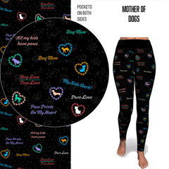 Mother of Dogs - Hearts Dog Mom Leggings and Pockets