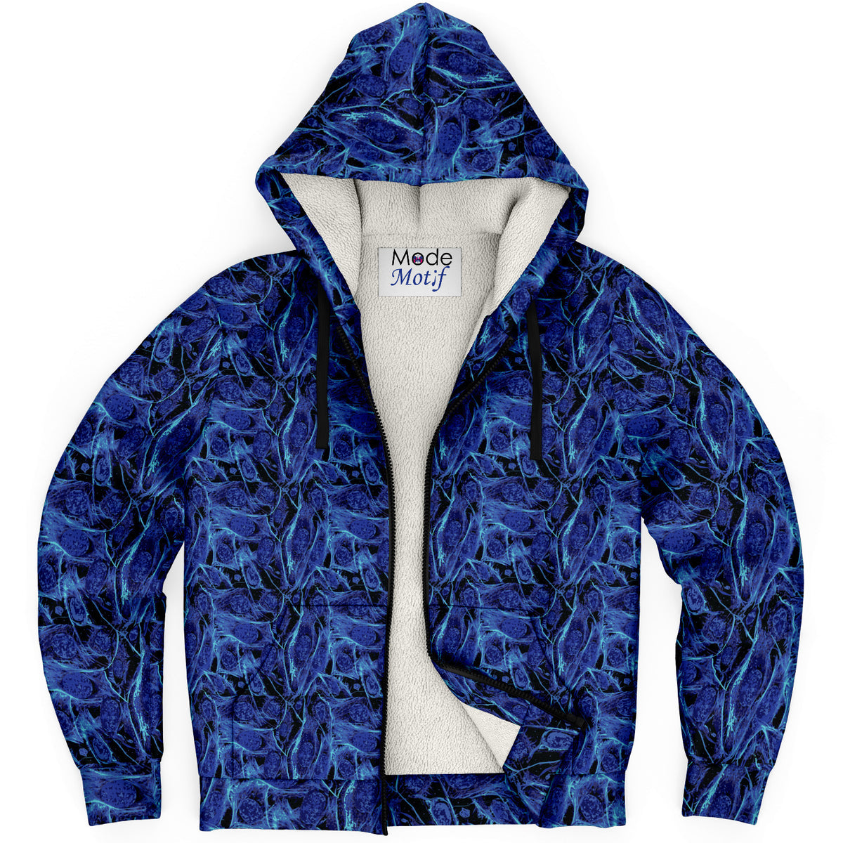 Blue Lighting Jacket with Hood - Custom Sewn