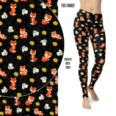 Fox Family Leggings with Pockets