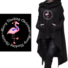 Long. Hoodie Flock It! Flamingo Christmas