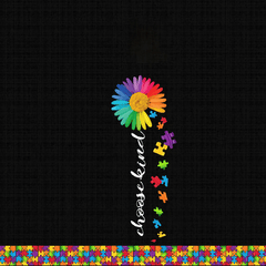 Autism Awareness Puzzle Rainbow Choose Kind Floral Joggers