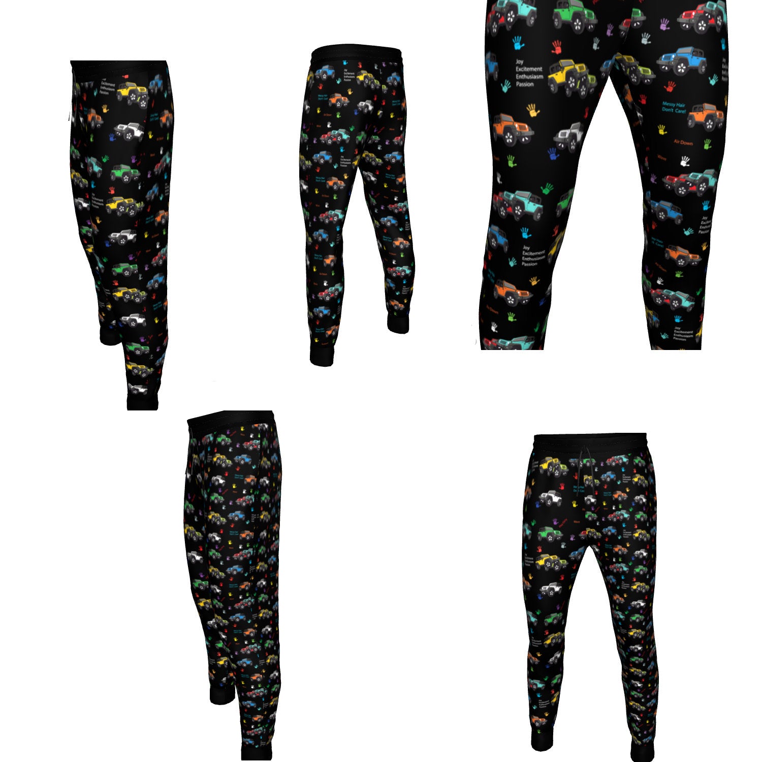 Jeeper Joggers 4x4 Vehicles Jeeper - Jeeper Wave - Jeeper Life - Jeeper Pants - Stacked Jeeper Print -