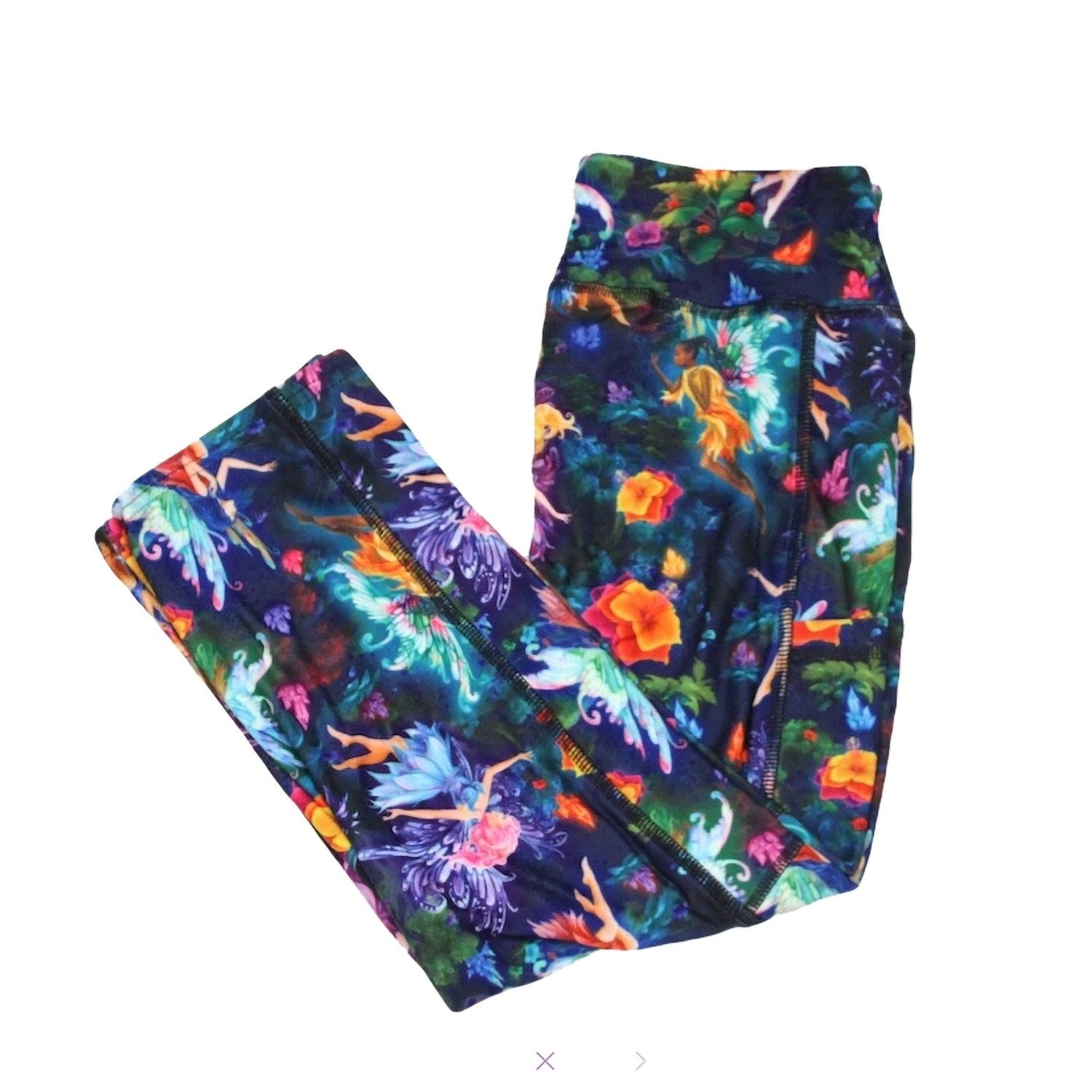 Blue, Pink, and Purple Fairy Leggings with Pocket - Ready to Ship