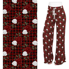Buffalo Plaid Red and White Rose Legging Lounger
