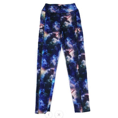 Unicorn Leggings on Blue and Black Cloud with Pockets