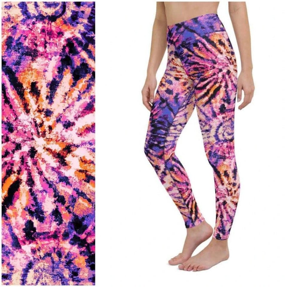 Leggings Purple Pink Wave Marble