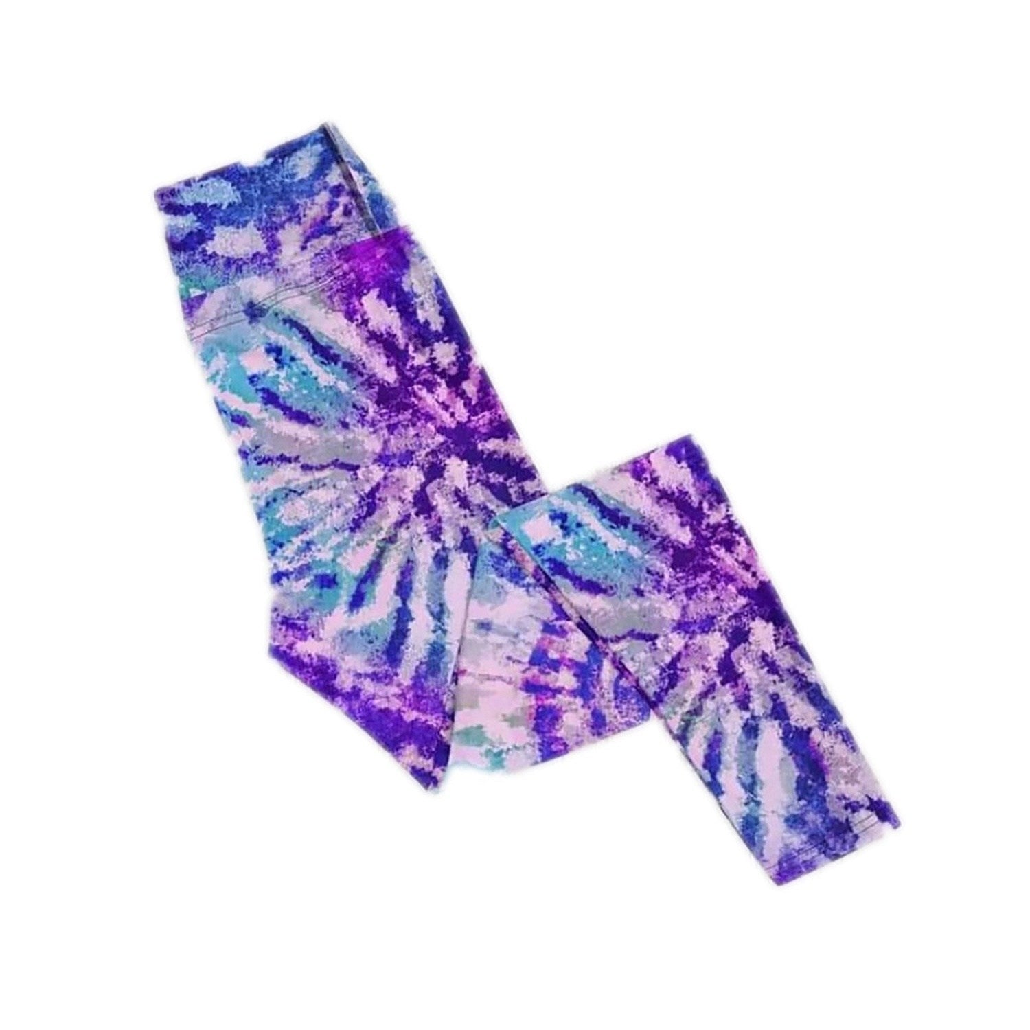 Pink Blue Tie Dye Wave Marble Leggings
