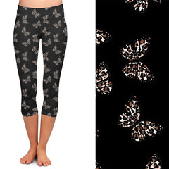 Leopard Butterfly Capri Leggings