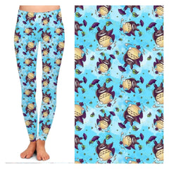 Blue Harajuku Spirit Leggings with Pockets