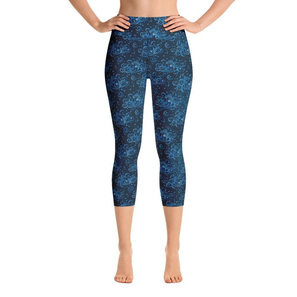 Cloud Leggings Capri Blue Sky with Pockets