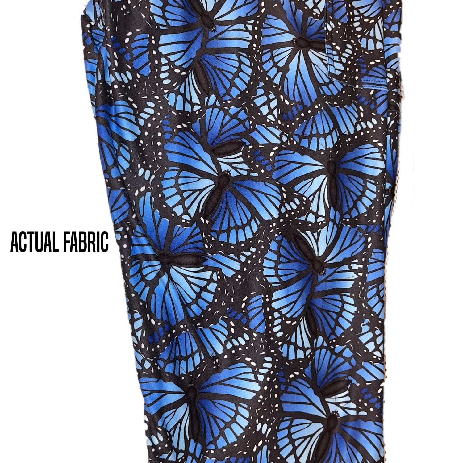 Butterfly Leggings Blue Butterfly Leggings with Pocket Blue-spotted
