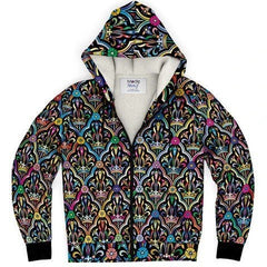 Stained Glass Sherpa Hoodie Zip up Jacket