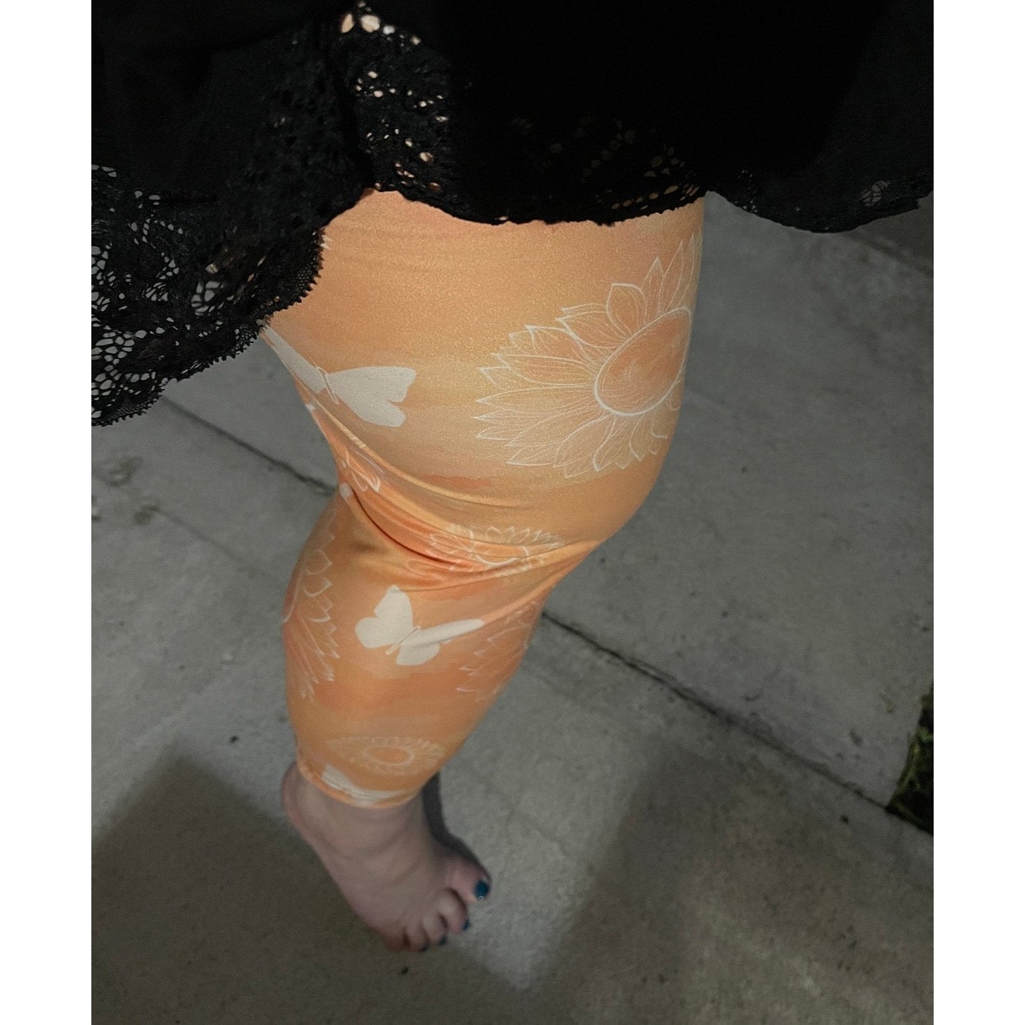 Butterfly and Sunflowers Ombre Leggings