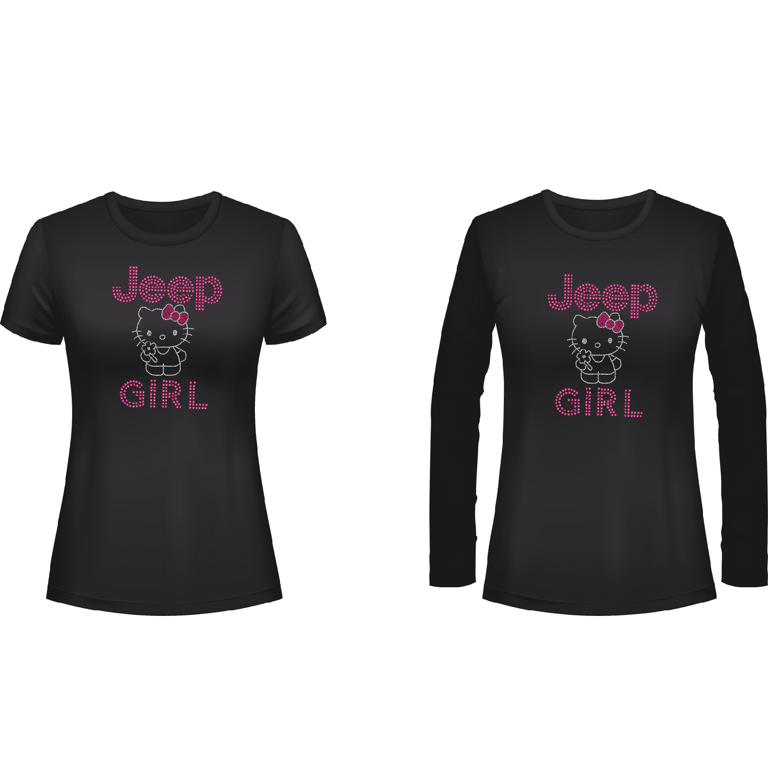 Hi Kitty Jeeper Rhinestone Tee Short or Long Sleeve