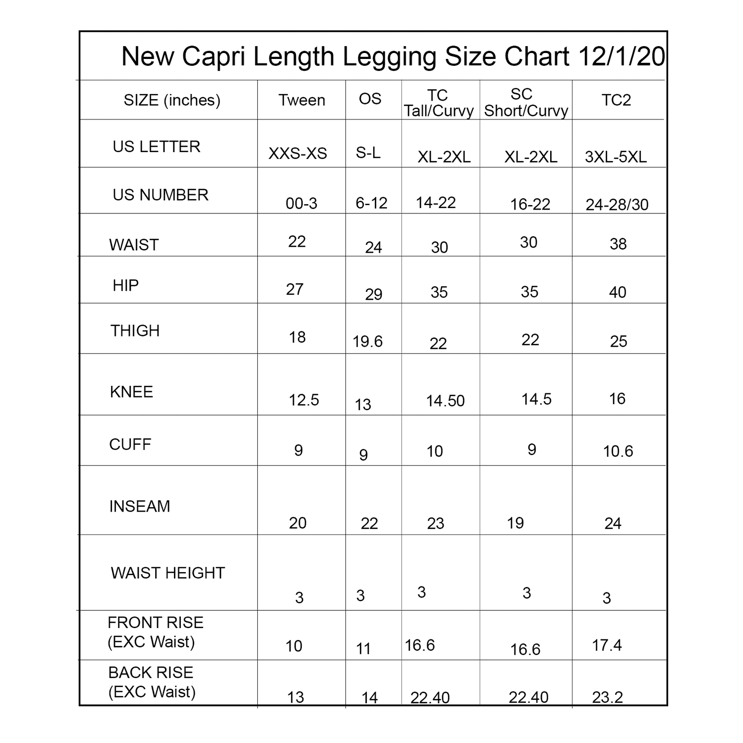 Concealed Carry Black Leggings 230 gsm Thick Not See Through - Capri Length