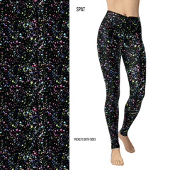 Color Splash Splat Full Length Leggings with Pockets